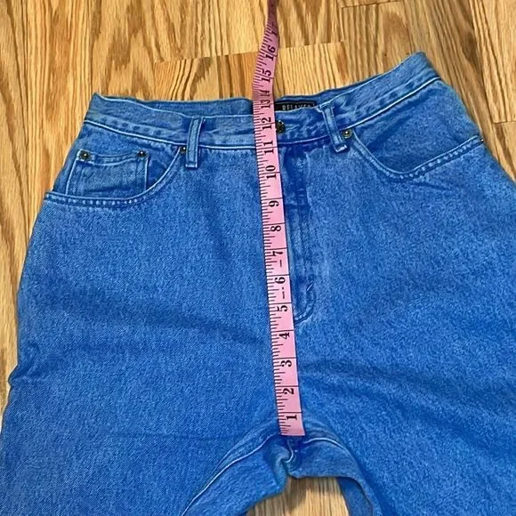 VTG Mom Jeans, bright blue, high waisted, tapered leg, 7/8 - Picture 4 of 11